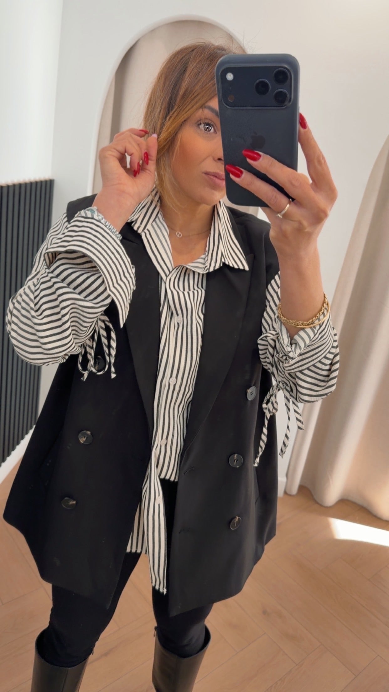 Chemise rayé manche structurée