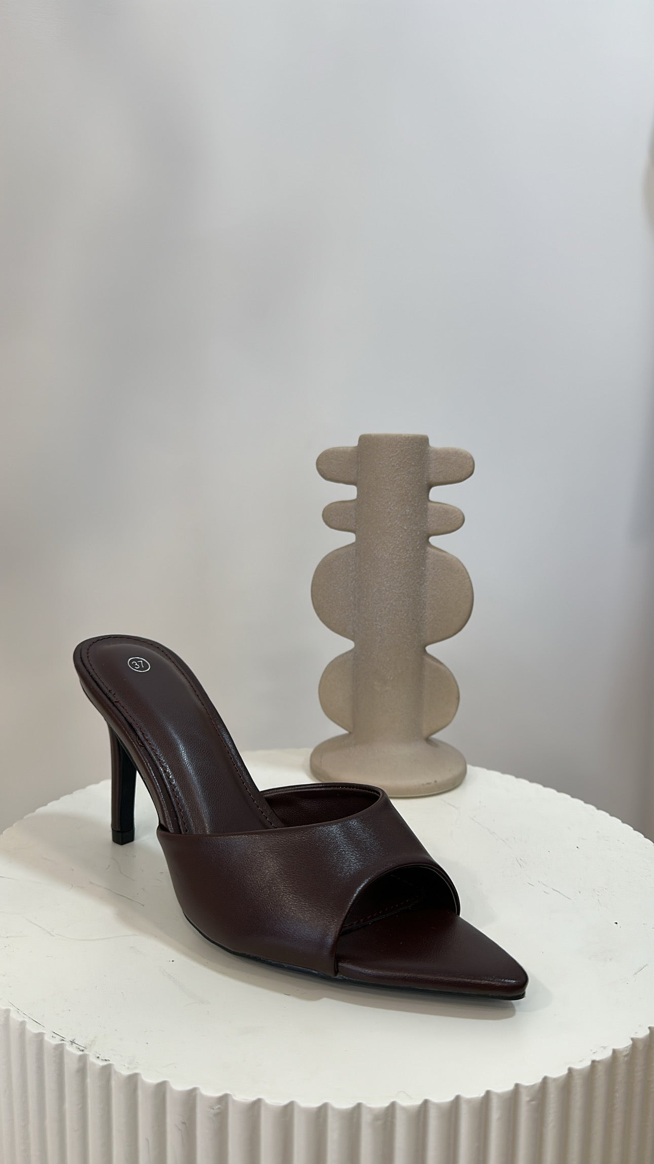 Mule à talon chocolat