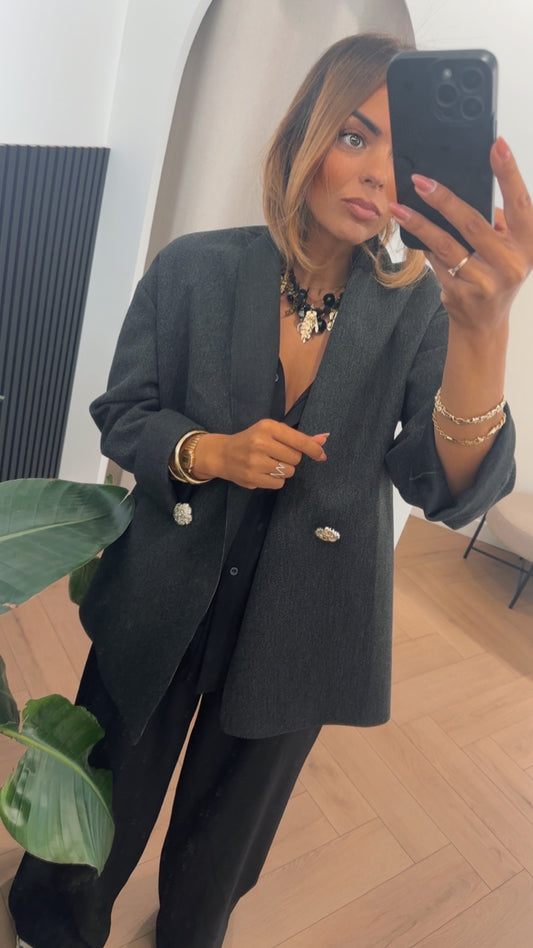 Veste drap de laine noire