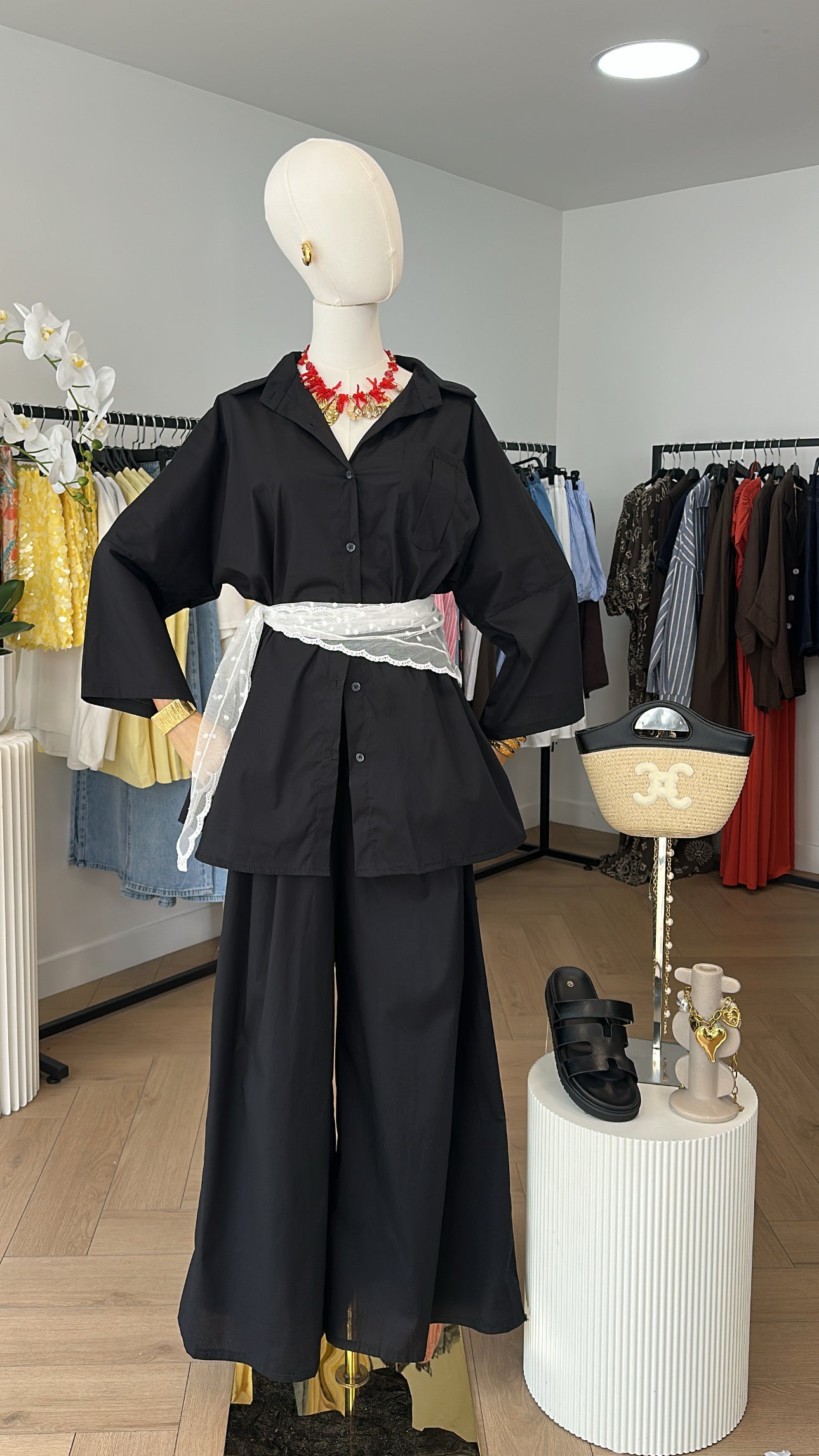 Ensemble pantalon chemise oversize