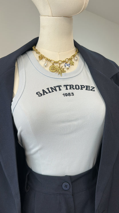 Débardeur côtelé “Saint Tropez 1983”