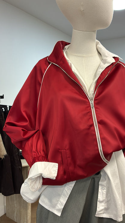 Bombers satiné rouge