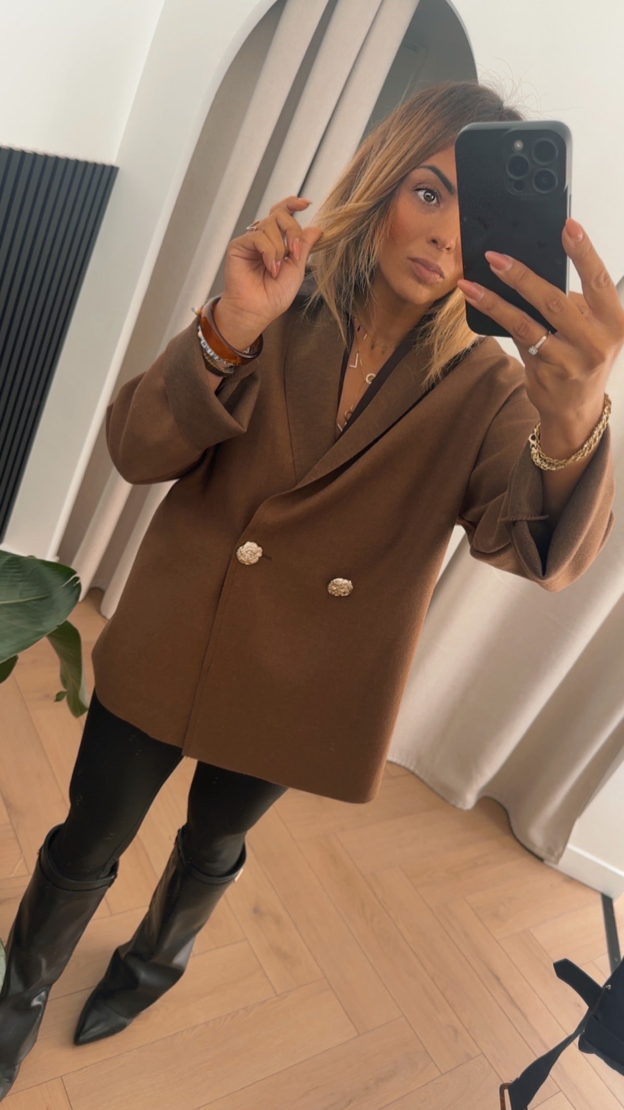 Veste drap de laine chocolat