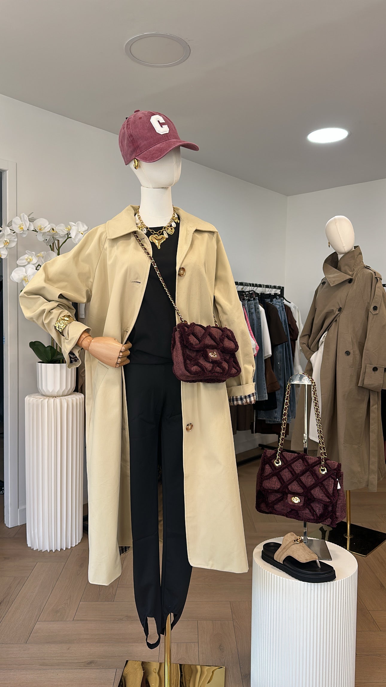 Straight trench coat