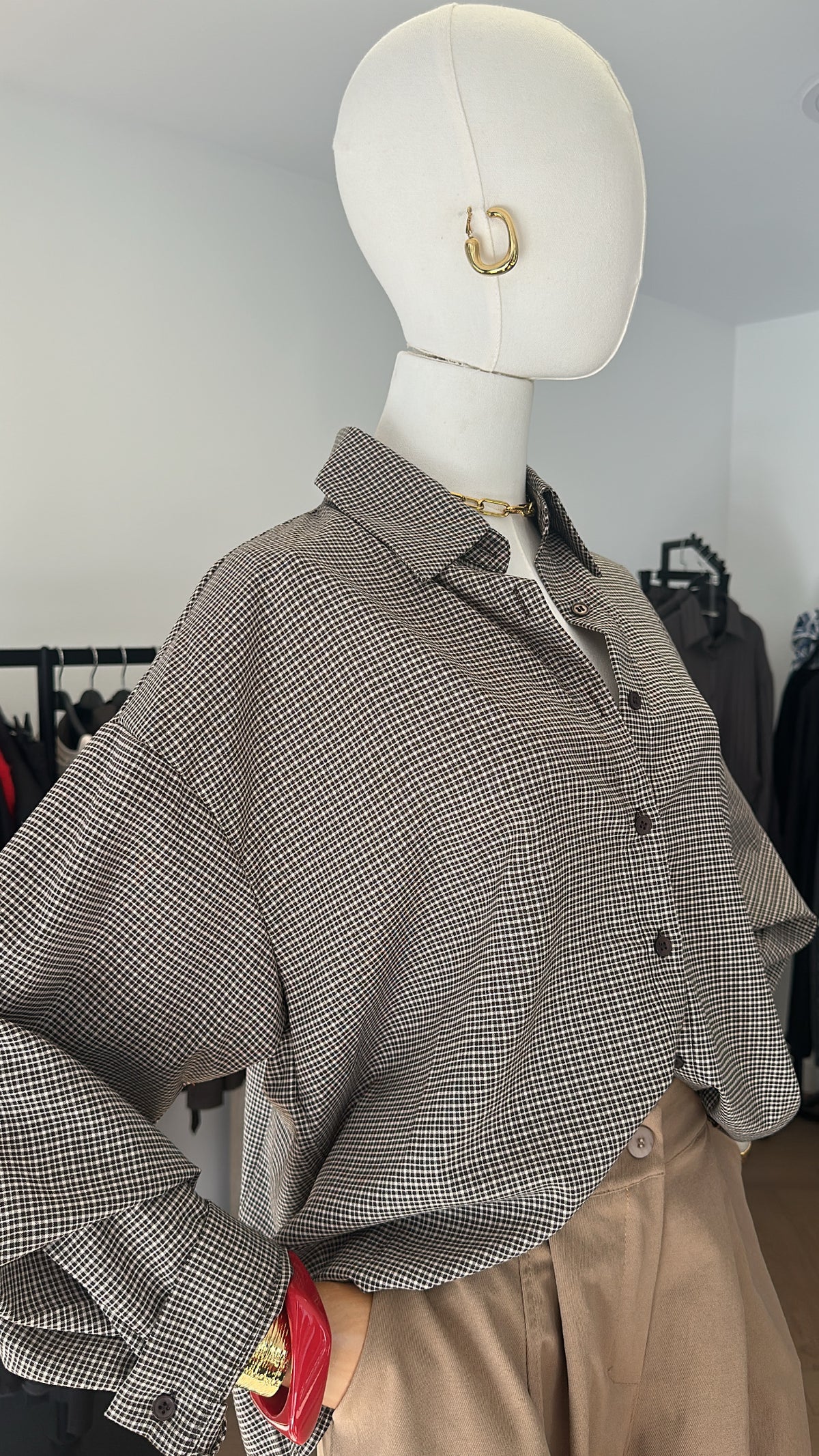Chemise à carreaux noeud