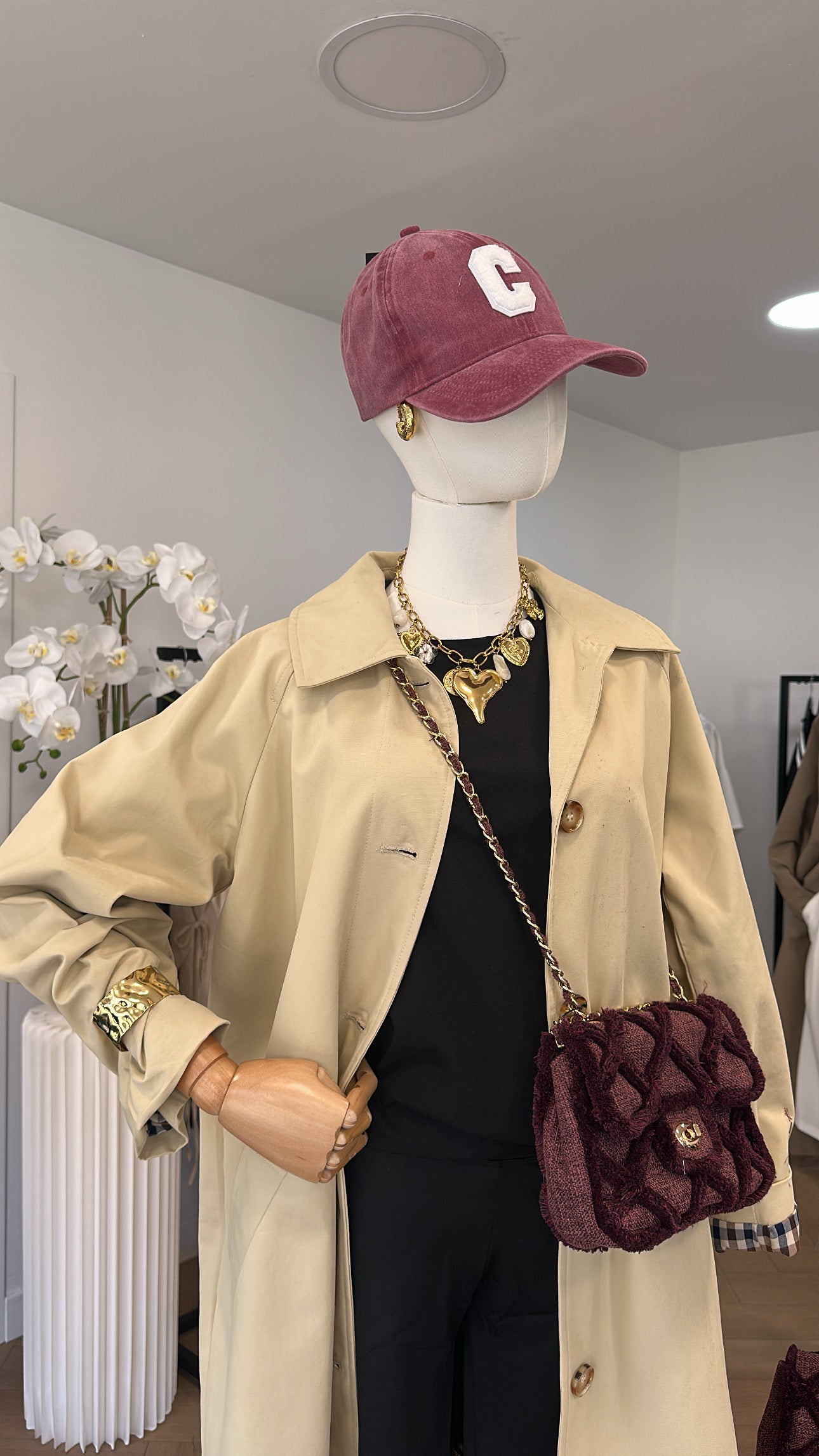 Straight trench coat