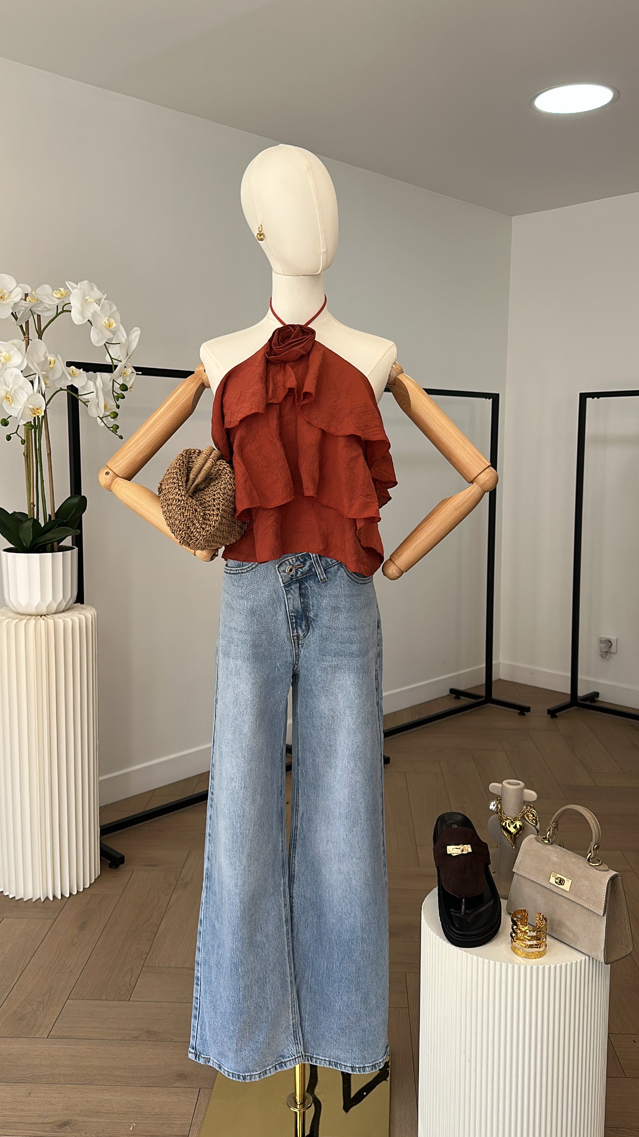 Jeans Wide leg asimétrico