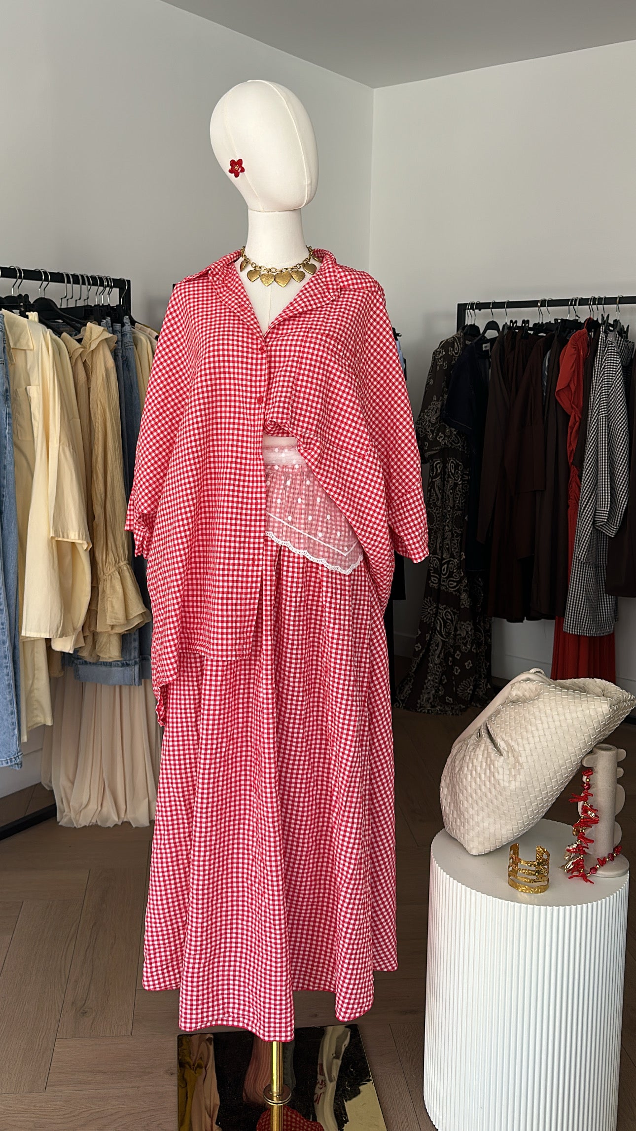 Ensemble Vichy rouge