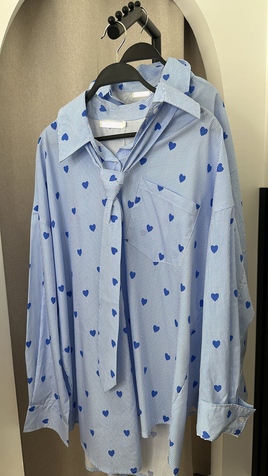Chemise coeur-cravate