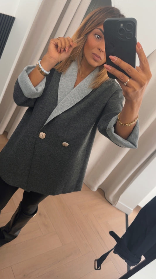 Veste drap de laine grise