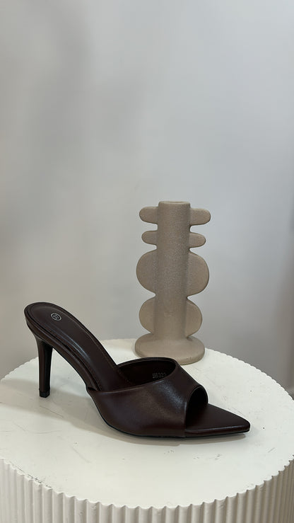 Mule à talon chocolat