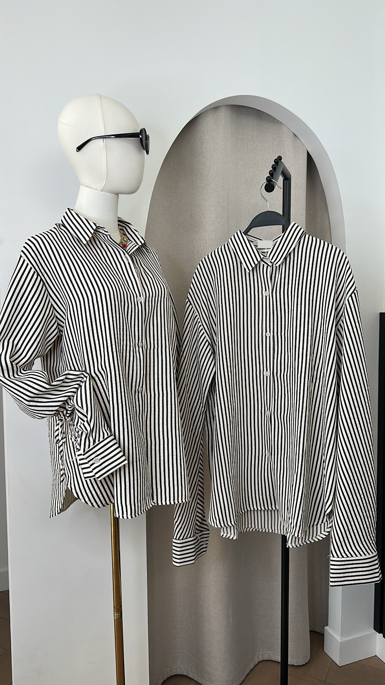 Chemise rayé manche structurée