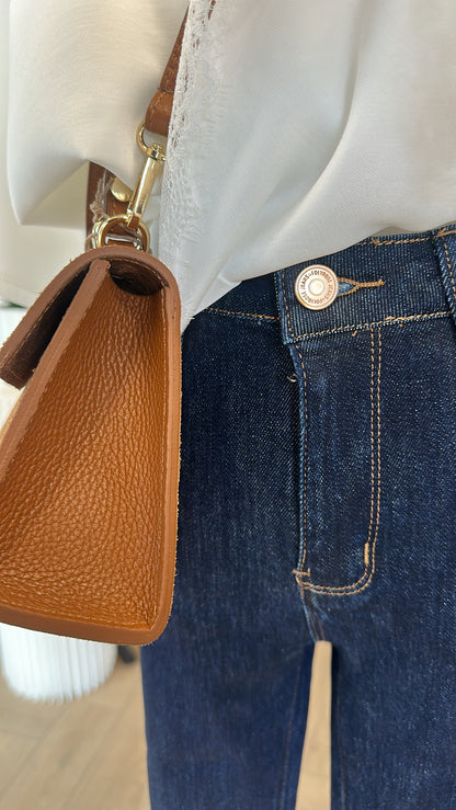 Raw flare jeans
