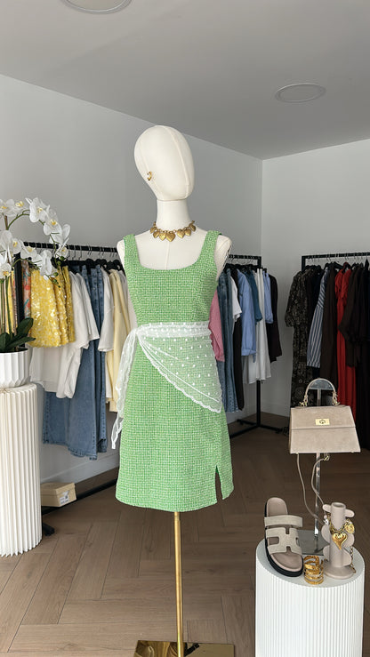 Robe tweed verte