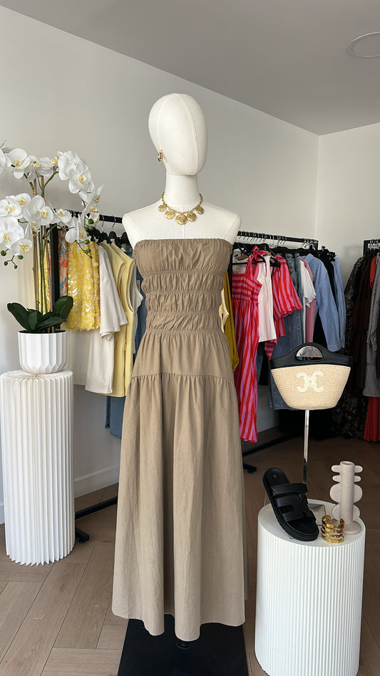 Robe kaki bustier
