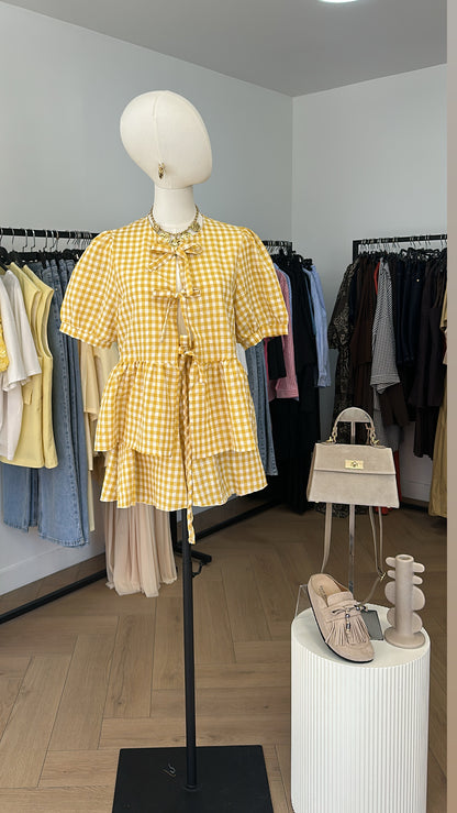 Ensemble Vichy short jaune
