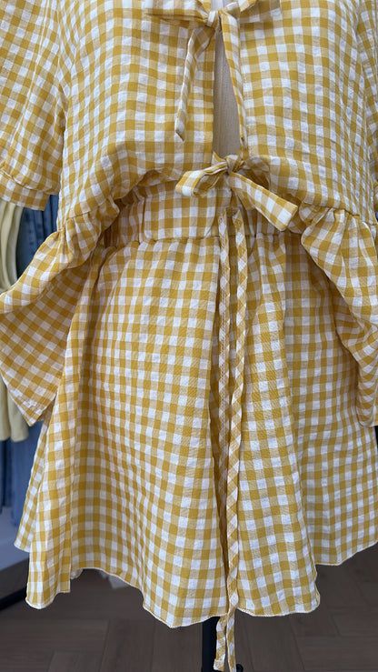 Ensemble Vichy short jaune
