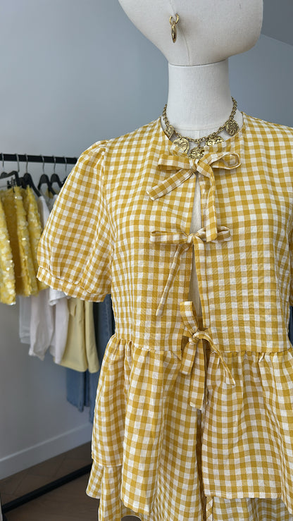 Ensemble Vichy short jaune