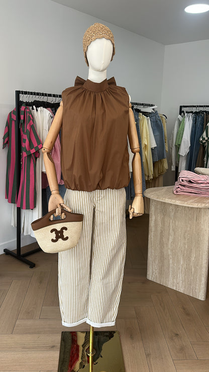 Jean mom marron