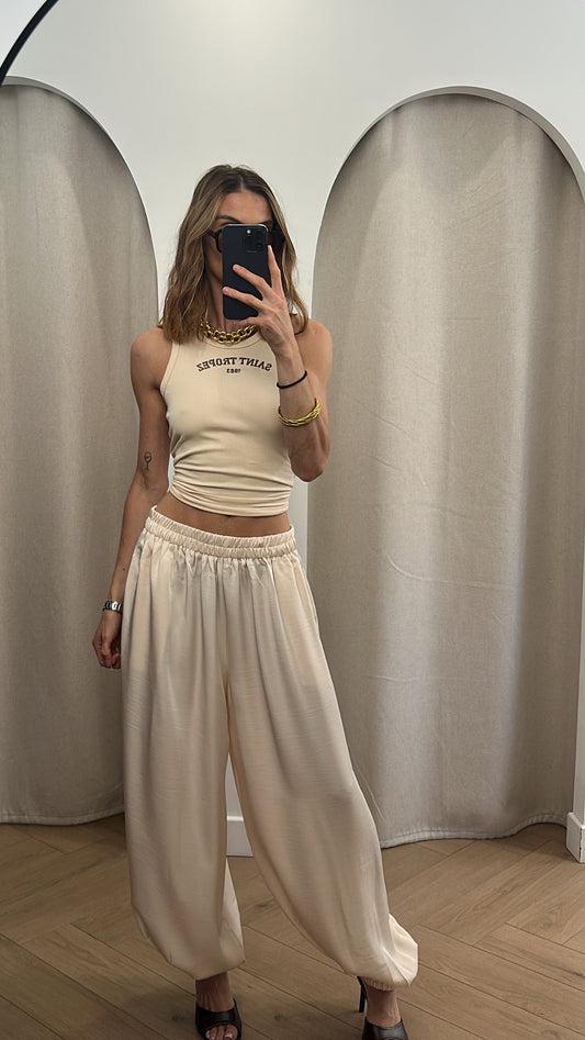 Pantalon bouffant beige