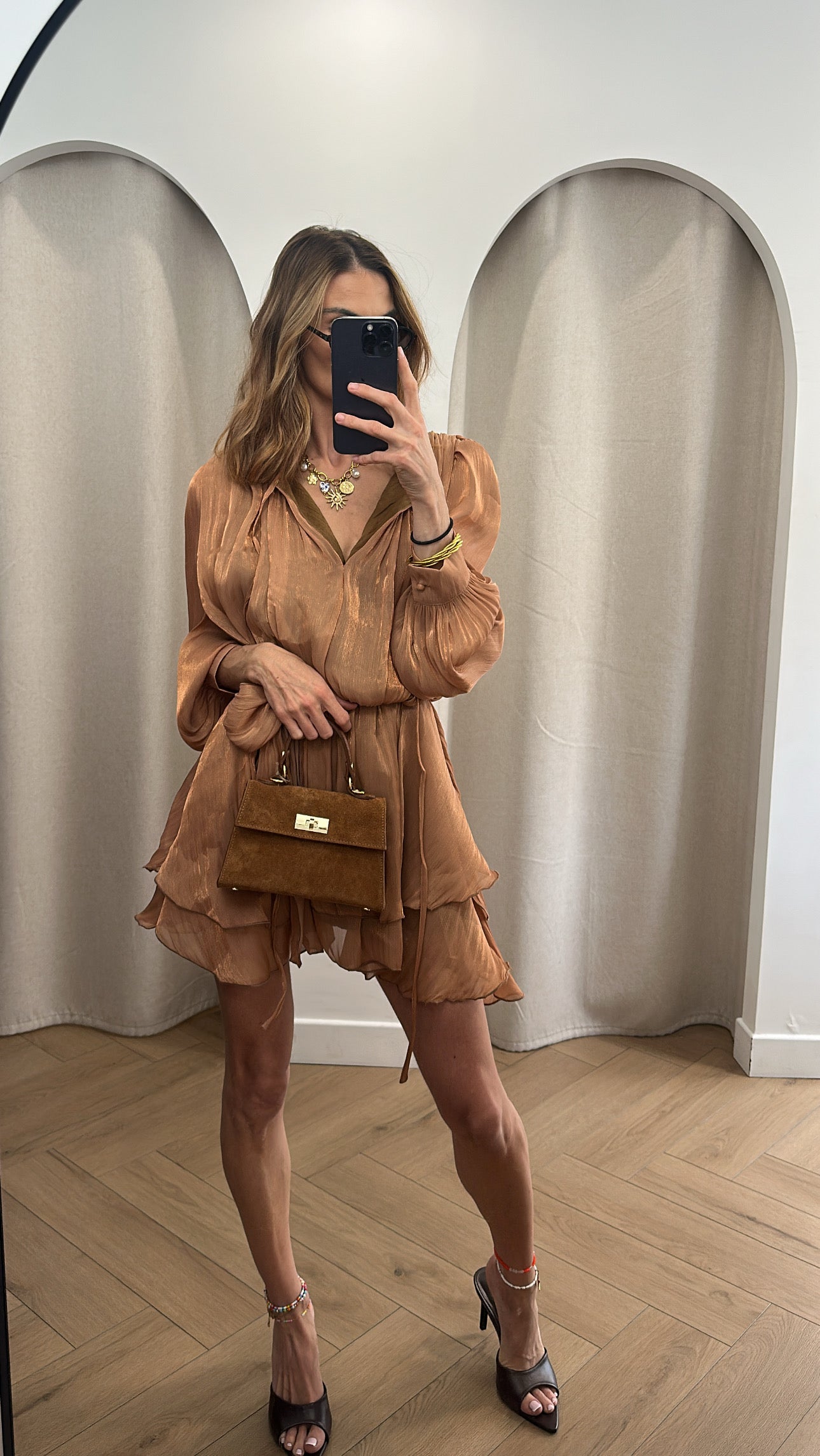 Robe marron glacée