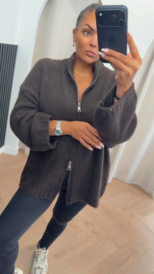 Gilet alpaga chocolat
