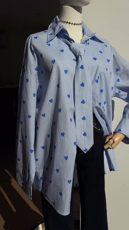 Chemise coeur-cravate
